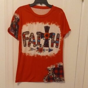 women large bright colorful tee-FAITH logo